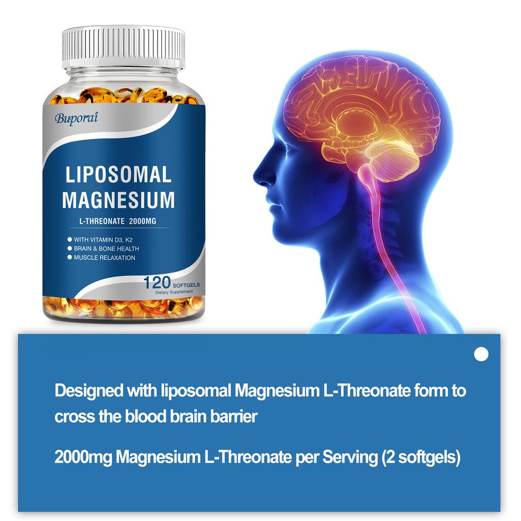 Magnesio L-treonato liposomiale - Supporto per cervello, cuore, ossa, muscoli e sonno