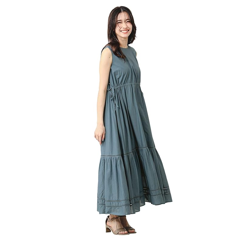 

[Beaming life store by BEAMS] one piece B:MING BEAMS tiered sleeveless maxi ladies STONE BLUE S