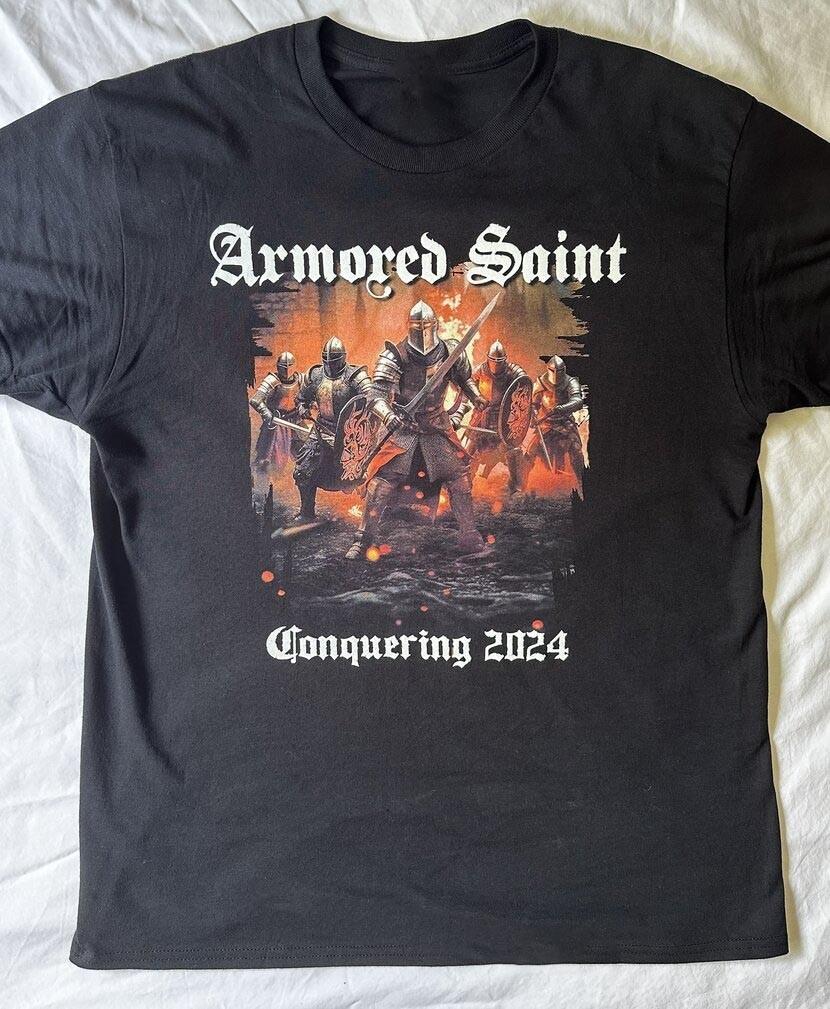 Vtg Armored Saint Band Conquering 2026 Heavy Cotton Black All Size T Shirt TU524 XL