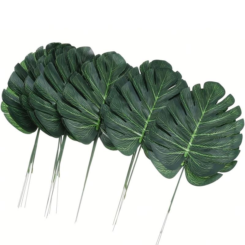 12pcs Artificial Green Turtle Leaf Scattered Tail Leaf Fake Silk Plant For DIY Wedding Birthday Party Home Decor Palm Leave 2026