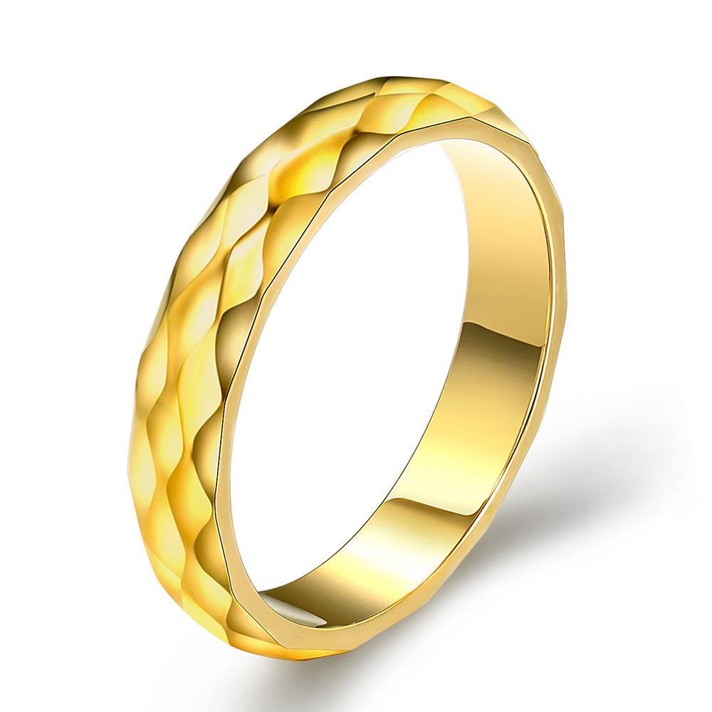 4MM Personalized Rhombus-Faceted Titanium Steel Ring for Women Size 7