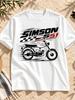 Unisex T-shirt SIMSON S51 Text with Black White Classic Motorcycle Checkered Speed Stripe and Red Nu