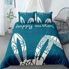 Cat Flowers King Queen Duvet Cover Cartoon Kitty Floral Bedding Set For Kids Lovely Animals Black 2/3pcs Polyester Quilt Cover