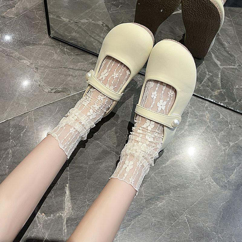 French Shallow Mouth Mary Jane Soft Sole Half Drag Women's Summer Wear 2025 New Gentle Temperament Single Shoes Flat Slippers