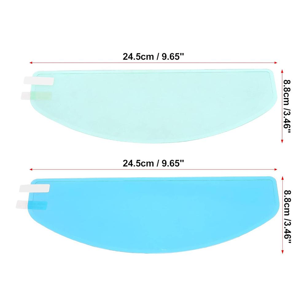 Universal 2 Pcs 9.65" x 3.46" Rain Proof Anti Fog Film Fit For Motorcycle Helmet