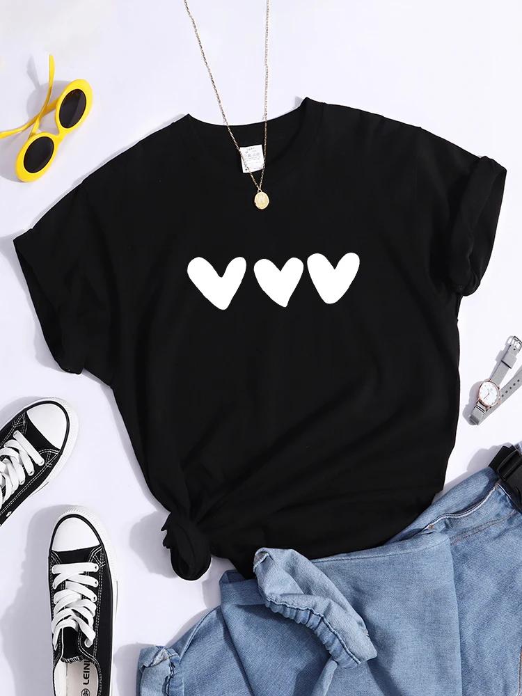 Black Heart Tshirt AllMatch Summer Comfortabletee Shirt Street Casual Softtee Tops Short Sleeve Essential Women Tshirts