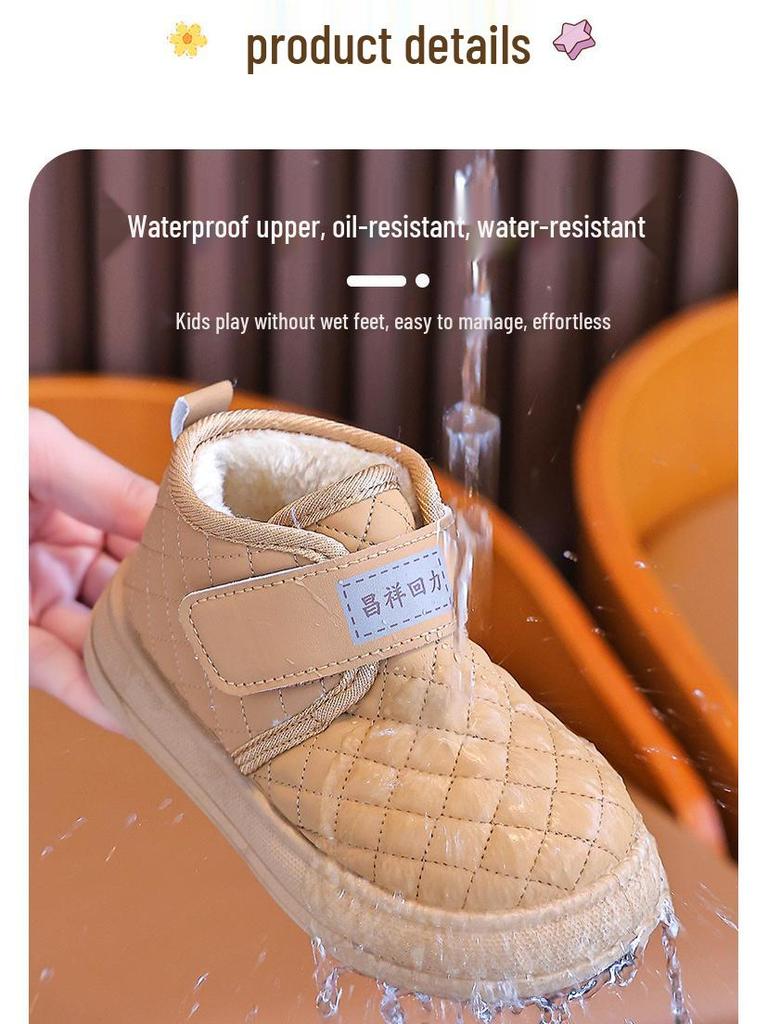 Kinder Winter Schneestiefel mit Samtfutter und Verdickter Isolierung