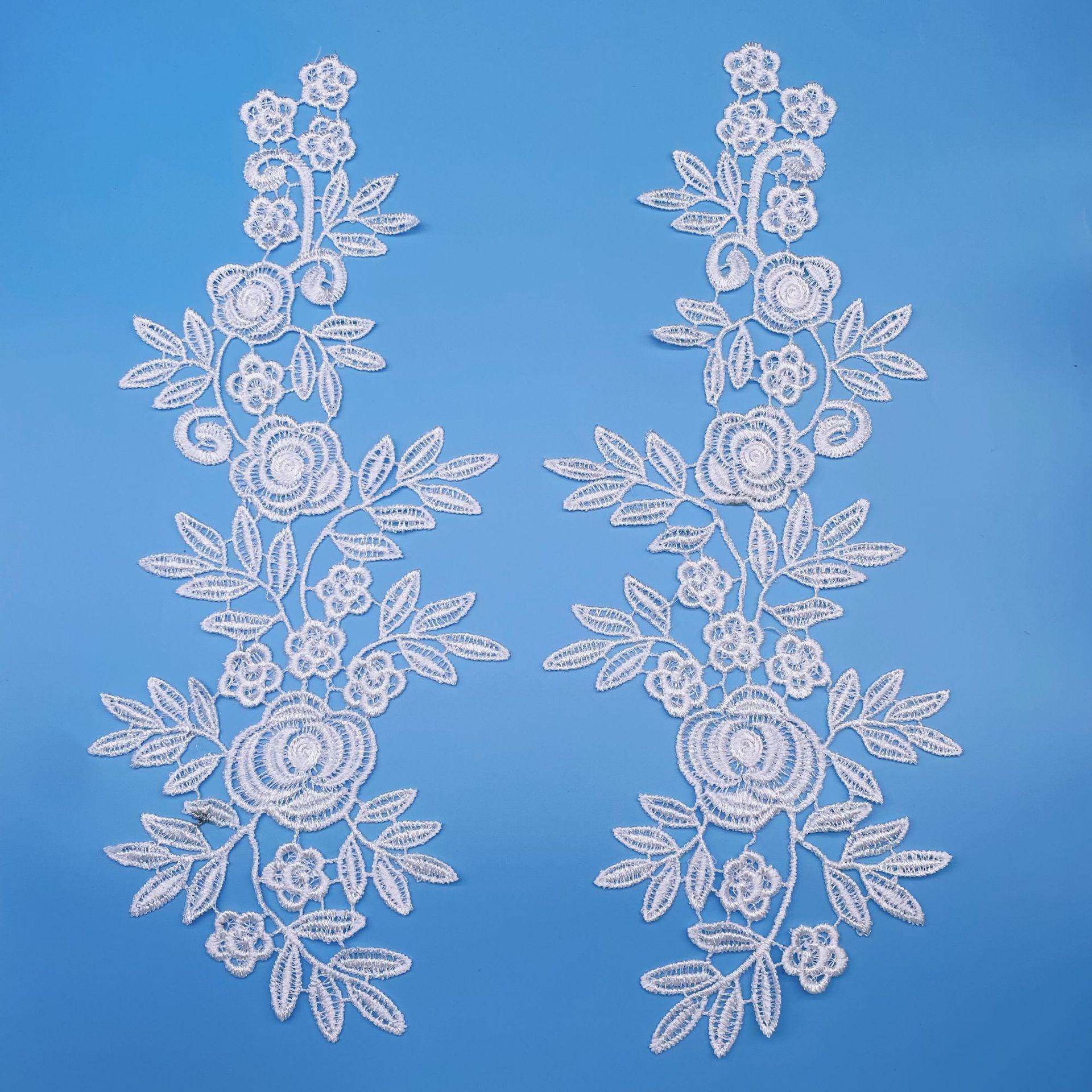 

Water Soluble Flower Accessories Hollow Embroidery Embroidery Lace Material Princess Skirt Mesh Skirt Performance Clothes Lace 35*14CM