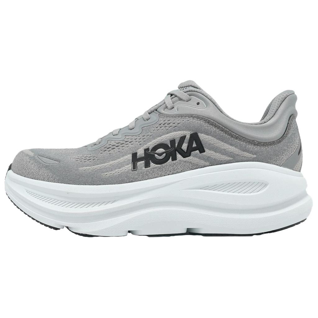 HOKA ONE ONE Bondi 9 Cushioning Breathable Support Lightweight Casual Long Distance Running Shoes Unisex Gray 1162015-GCTC