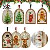 Front Porch Decoration Christmas Sea Glass Sun Catcher, Acrylic Hanging Ornament for Festive Party Supplies Holiday Home Decor, Window Garden