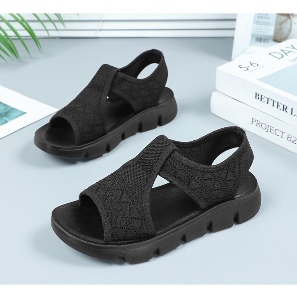 Sandale de vară noi pentru femei, din tricot Flyknit respirabil, cu poliuretan ușor, cu degete libere, răcoroase pentru femei