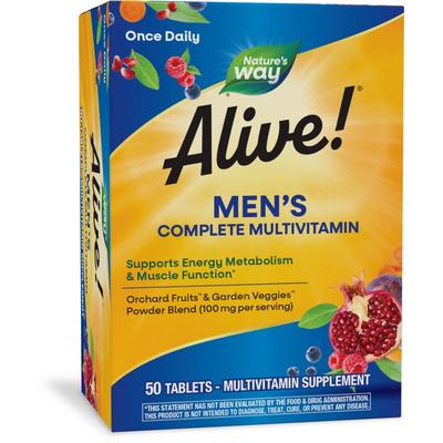 Natures Way Alive Men's Energy Complete Multivitamin, 50 Tablets, 1 Unit