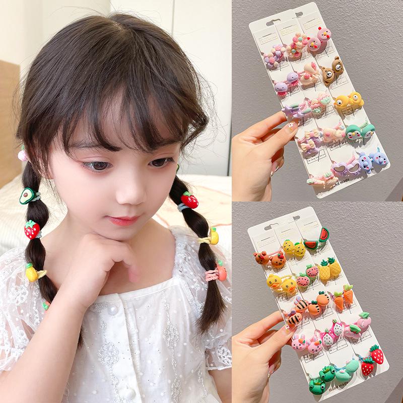 Elastice de păr colorate cu desene animate pentru copii - Drăguțe, elastice de cauciuc cu elasticitate ridicată și bentițe