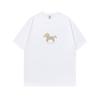 Year of the Horse Trendy Men's Wine Red Loose Short Sleeve Cotton T-Shirt