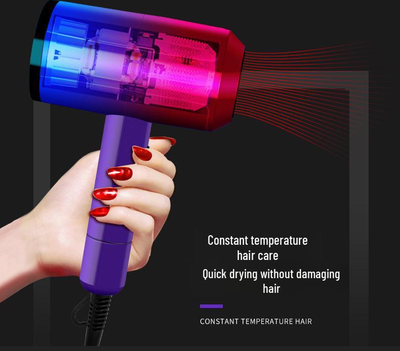Household Hair Dryer with Negative Ion Technology for All Hair Types: Hot & Cold Settings, Safe for Student Dorms and Hair Salons.