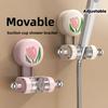1-3 Shower Head Holders, Bathroom Non-Perforated Suction Cup Type Movable Shower Head Holder, 360° Adjustable Self-Adhesive