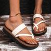 2024 Summer Hot Selling Women's Shoes Fashionable Solid Color Toggle Toe Women's Slippers Low Heel Casual Women's Beach Slippers