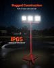 LED Work Light with Stand, 15000 Lumens, Three-Head Portable Camping Light with Individual Switch, Tripod Stand, 3.3 m Power Cord, for Indoor Outdoor