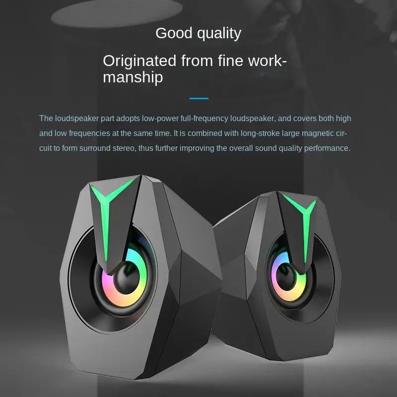 Altavoces Para Ordenador, Caja De Sonido Para PC, Micrófono Estereo HIFI, USB, Con Cable, Con Luz LED Para Ordenador De Escrit