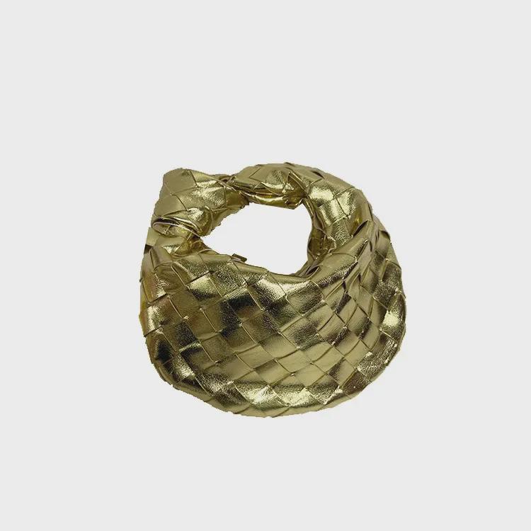 Mini ručně tkané taštičky na knedlíky - Elegantní ruční taštičky s uzlem croissant pro ženy