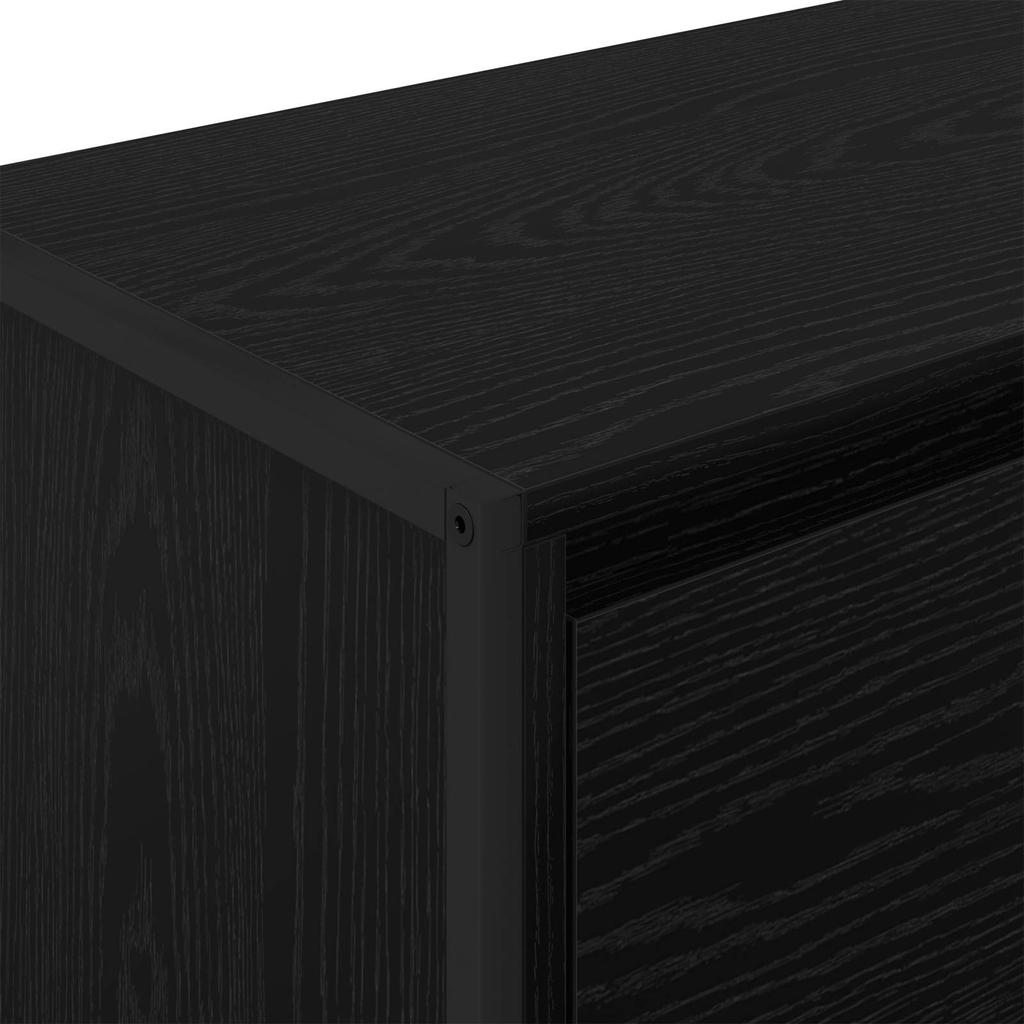 Side Cabinet Black Oak Effect 79 x 36 x 75 cm