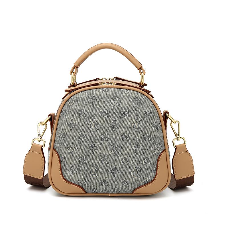 

Bag women s Chinese New Year summer fashion trend one shoulder oblique span bag hand bag versatile small round bag синий