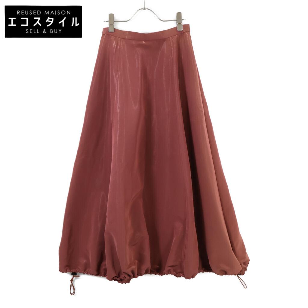 LE CIEL BLEU 23Stainless Steel Terracotta 25S67102 Glossy Drawstring Skirt Skirt 36 BordeauxUsed
