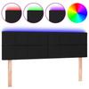 Vidaxl Bed Headboard with LED, Black, 144X5X78/88 Cm, Fabric