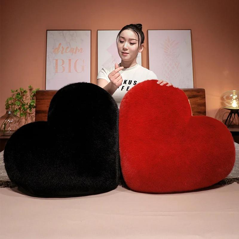 Simulazione 11/40/50Cm Cuscino a Forma di Cuore Giocattoli di Peluche Riempiti Bambole di Cartone Morbide Decorazione per la Casa Regalo Confortevole Regalo di Compleanno