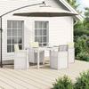 Outdoor Dining Set with Cushions 5 Pcs White and Cream PP