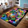Colorful Leopard Face Design Rug Non-slip Rug Suitable for Living Room and Bedroom Sofas