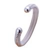 Women Casual Mesh Twisted Carving Band Silver Plated Bangle Bracelet Jewelry