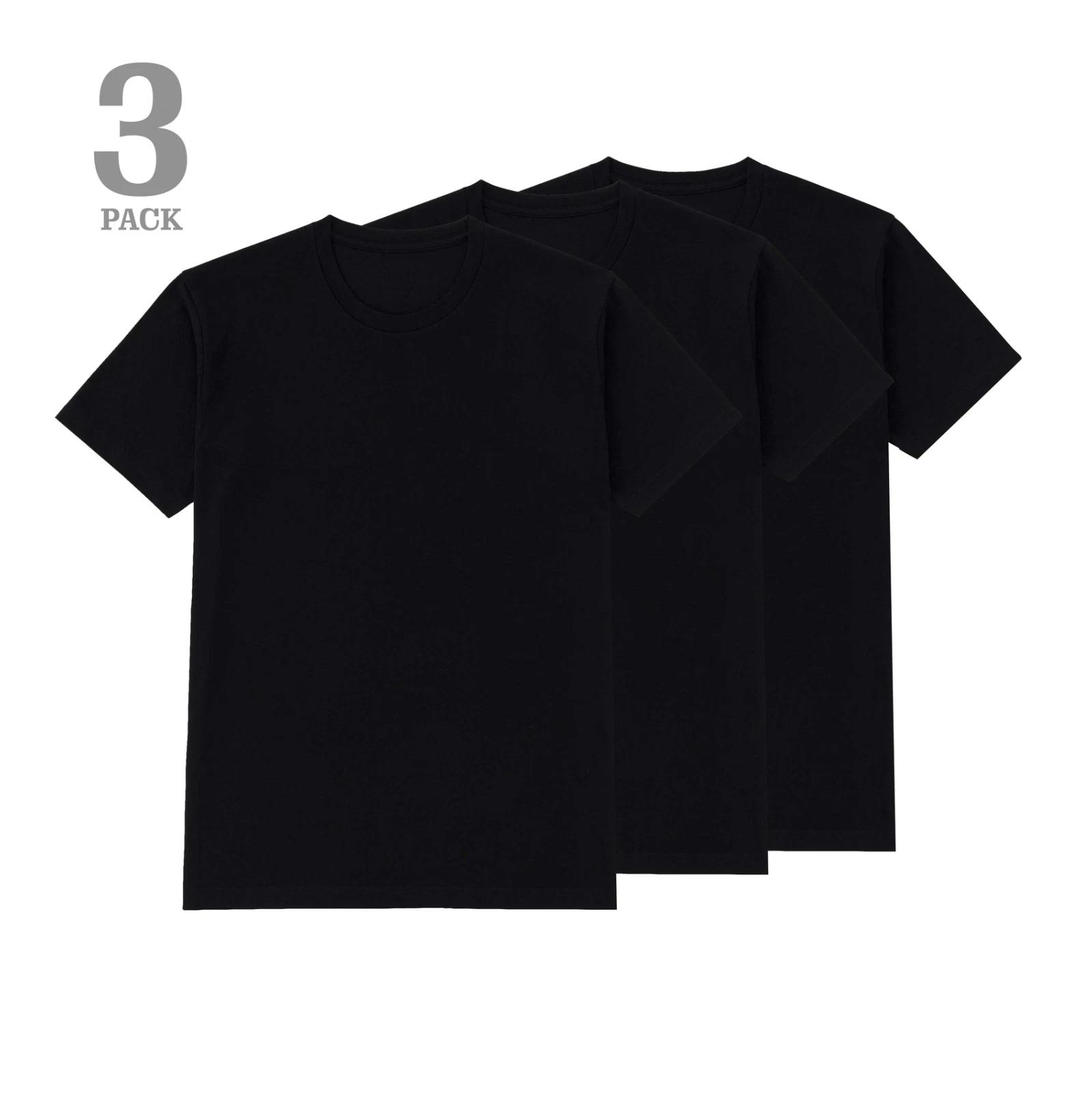 3-PACK HEAVYWEIGHT BLANK T-SHIRT (BLACK) 3XL