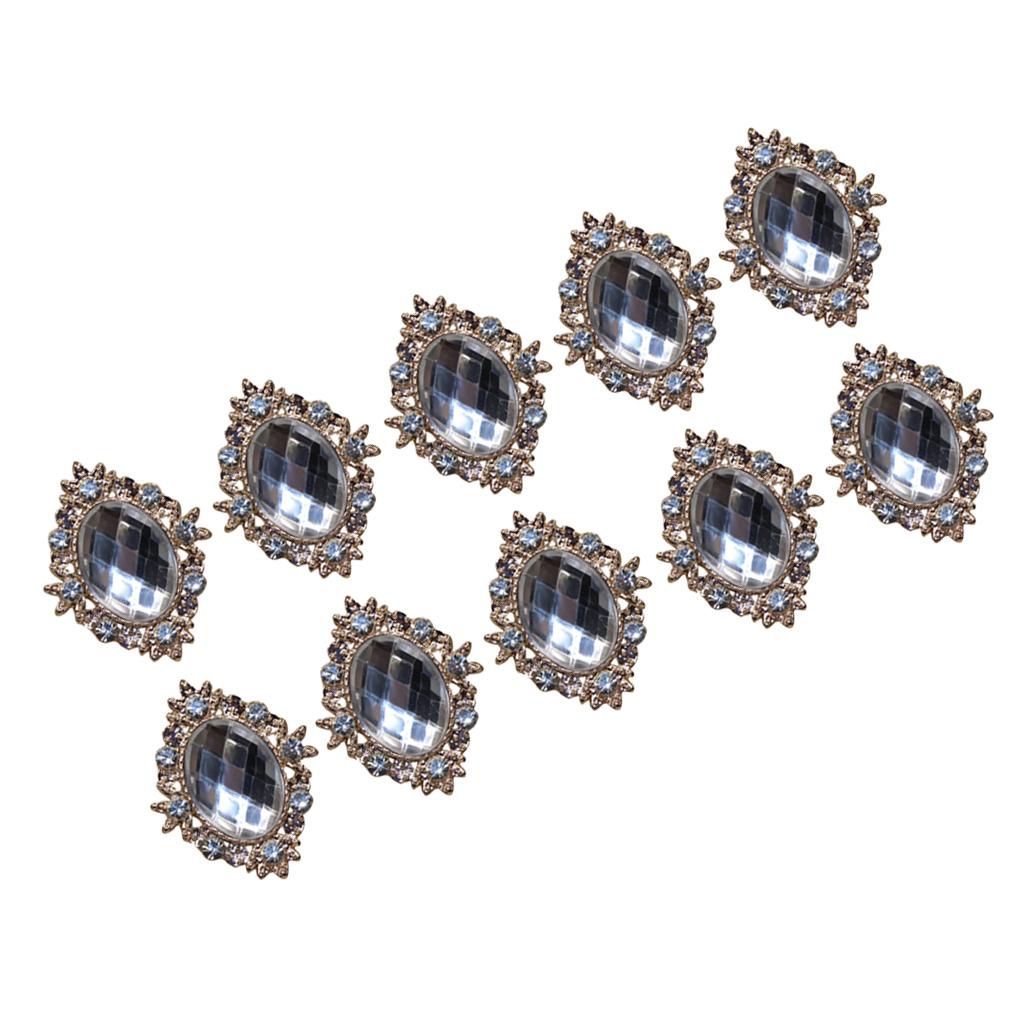 Craft Flat Back Buttons 25mm Rhinestone Crystal Sewing Accessory Set for Fabric Clothing Decorations