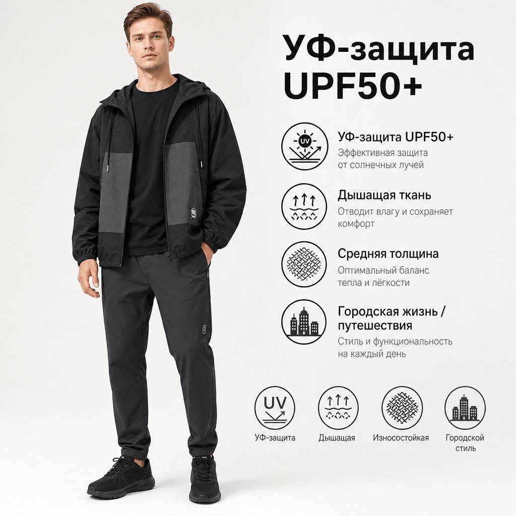 Li Ning Badfive Σειρά Μπάσκετ Αντιανεμικό με Κουκούλα Ανδρικό Εξωτερικό Ρούχο Μαύρο AFDU211-1