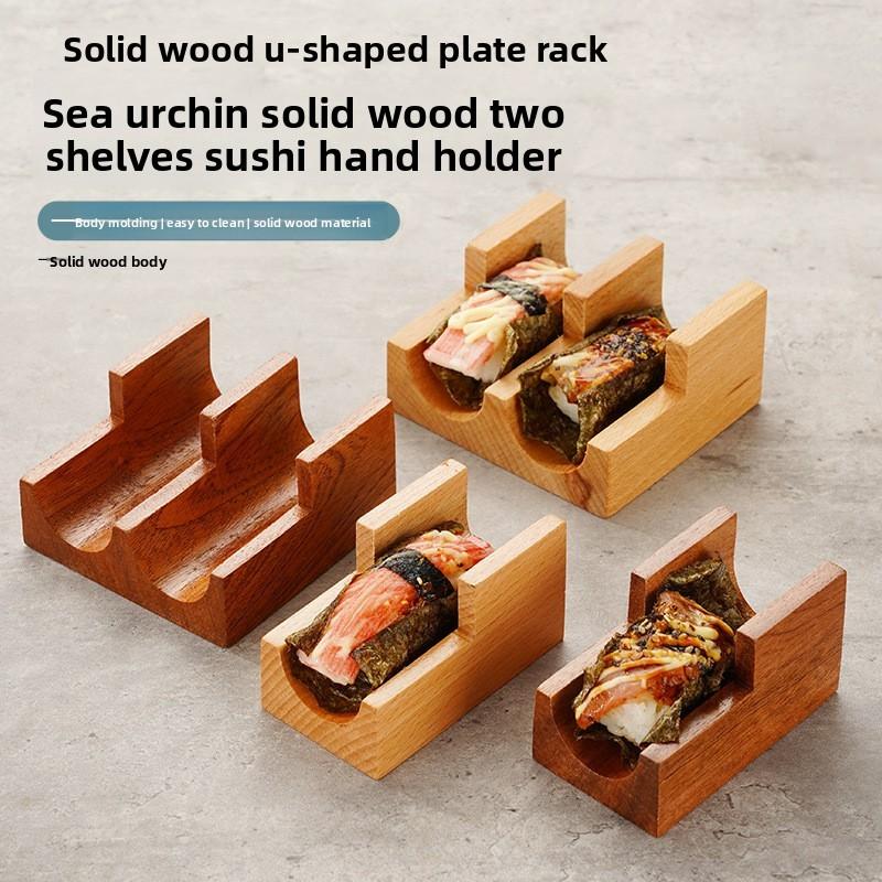 Handmade Wooden Sushi Plate With Divided Compartments For Japanese And French Cuisine Presentation