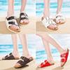 Elegant Women's Slide Buckle T-strap Cork Footbed Platform Flip Flop Shoes Sandals