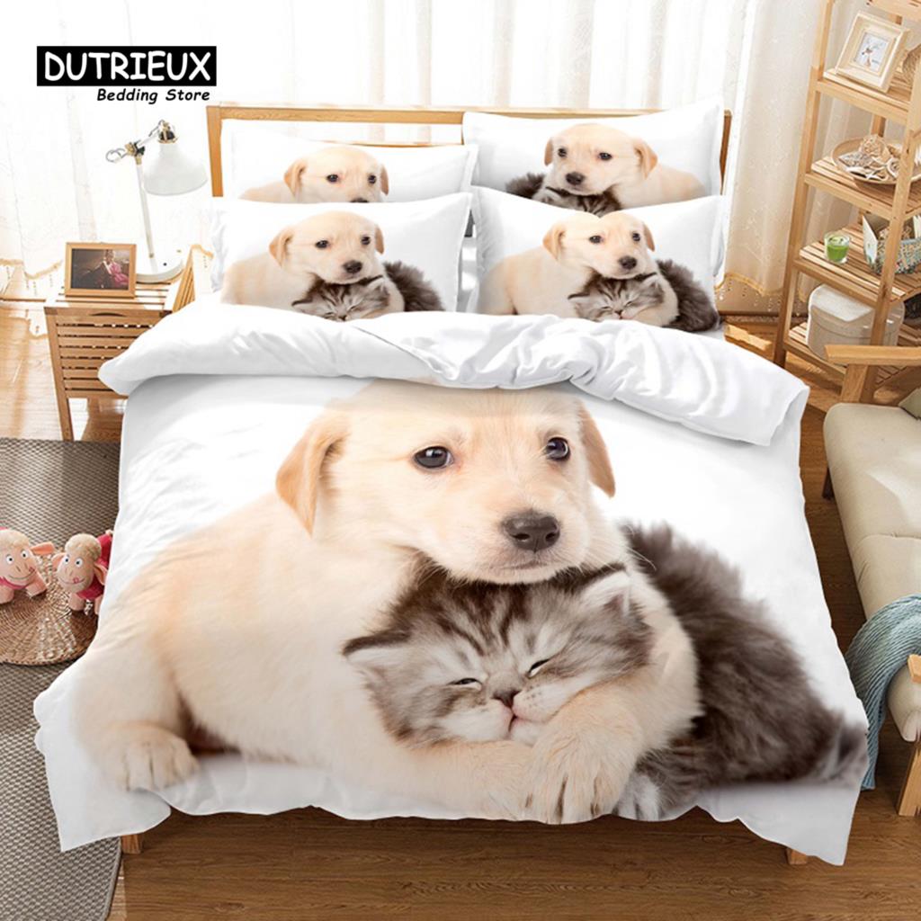 Siberian Husky Duvet Cover Set, Fashion Bedding Set, Soft Comfortable Breathable Duvet Cover, For Bedroom Guest Room Decor