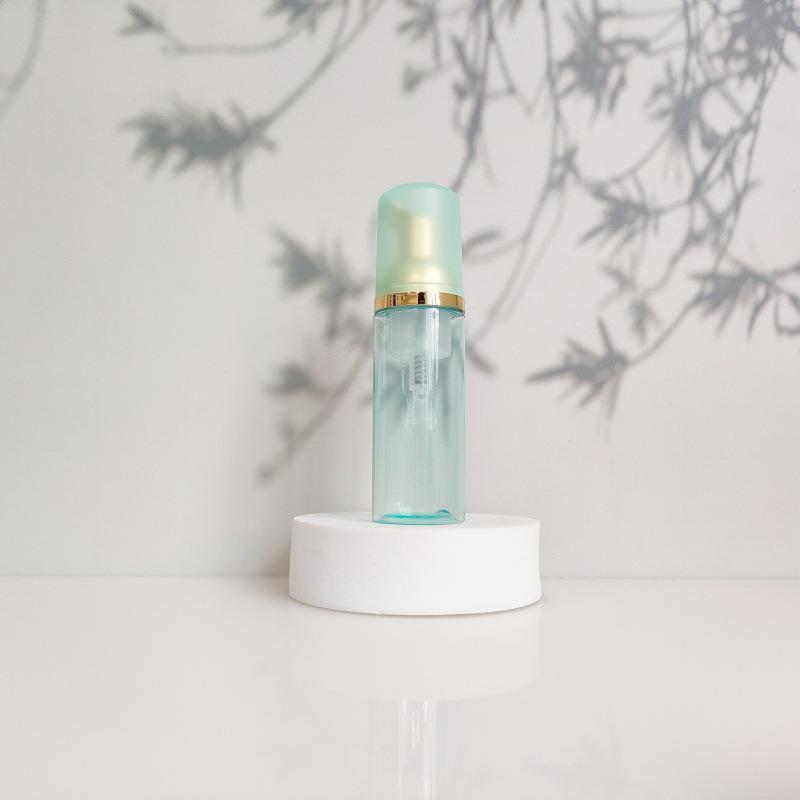 60ml Portable Transparent Green Facial Cleanser Foaming Bottle