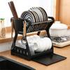 Household Countertop Storage Rack Double-layer Dish Drying Rack Drain Bowl Rack  for Storing