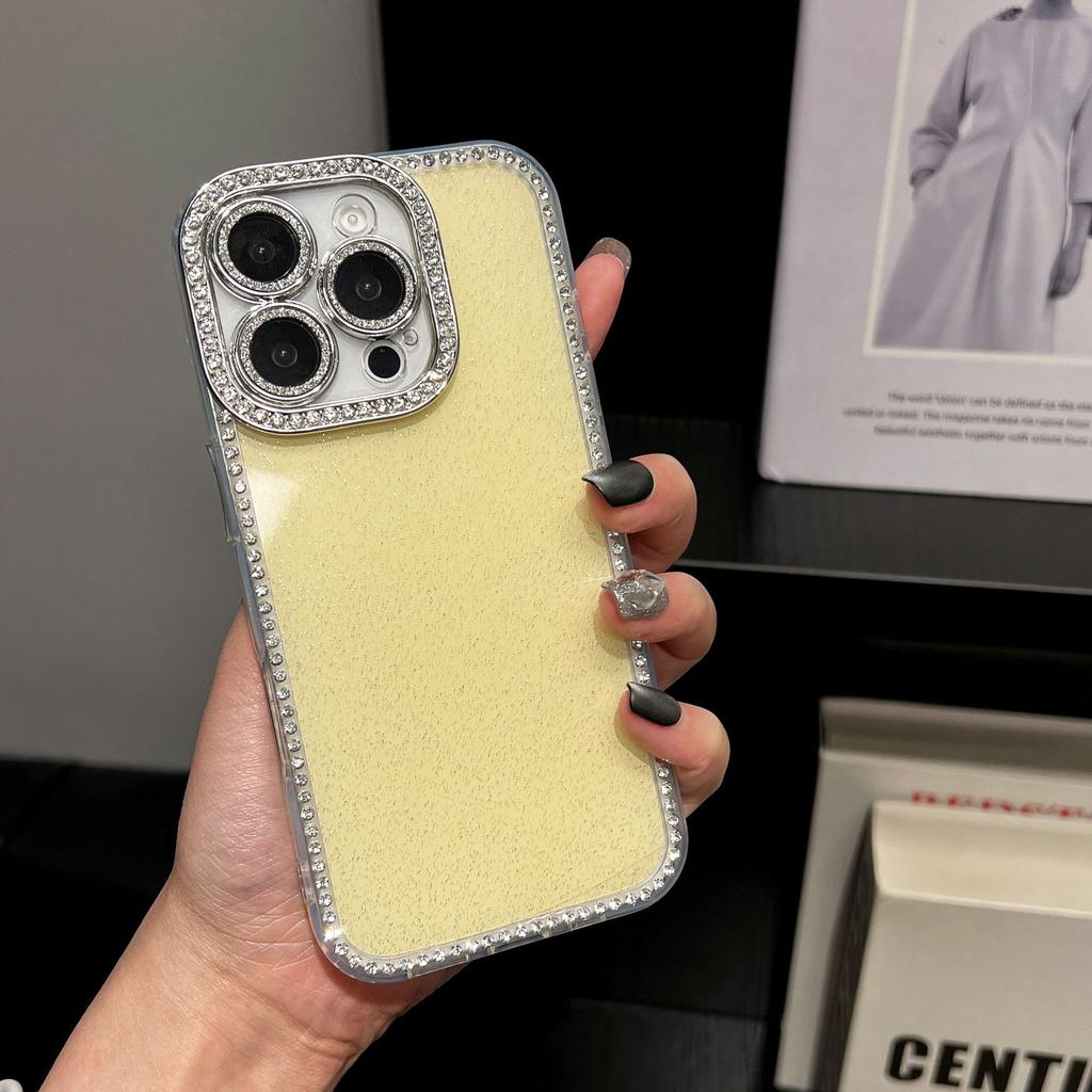 Single-sided diamond glitter mobile phone case is suitable for Apple 16promax trend 15/14 light luxury flash diamond protective case 17PRO.
