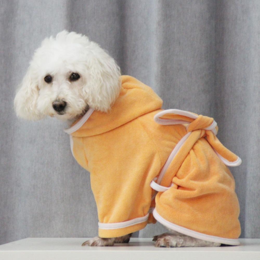 Microfiber Towel Material Dog Bathrobe Quick Dry Fast Absorbent Pet Drying Coat with Adjustable Magic Tape for All Dog Sizes