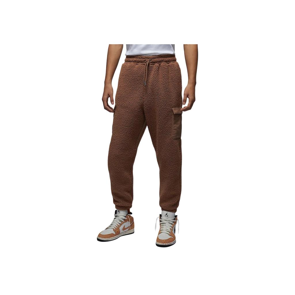 Jordan Flight Fleece Loose Comfortable Cuffed Versatile Casual Pants Men Bottoms Dark-Brown FV7451-223