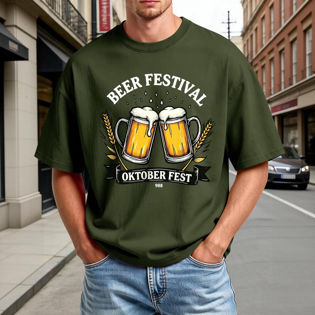 Men's Short Sleeve T Shirt Beer Festival Oktober Fest Graphic Tee Casual Comfortable Crew Neck Summer Top