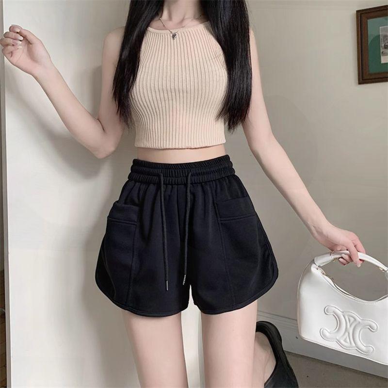 Pink Women's Casual High-Waisted Korean Style Summer Shorts