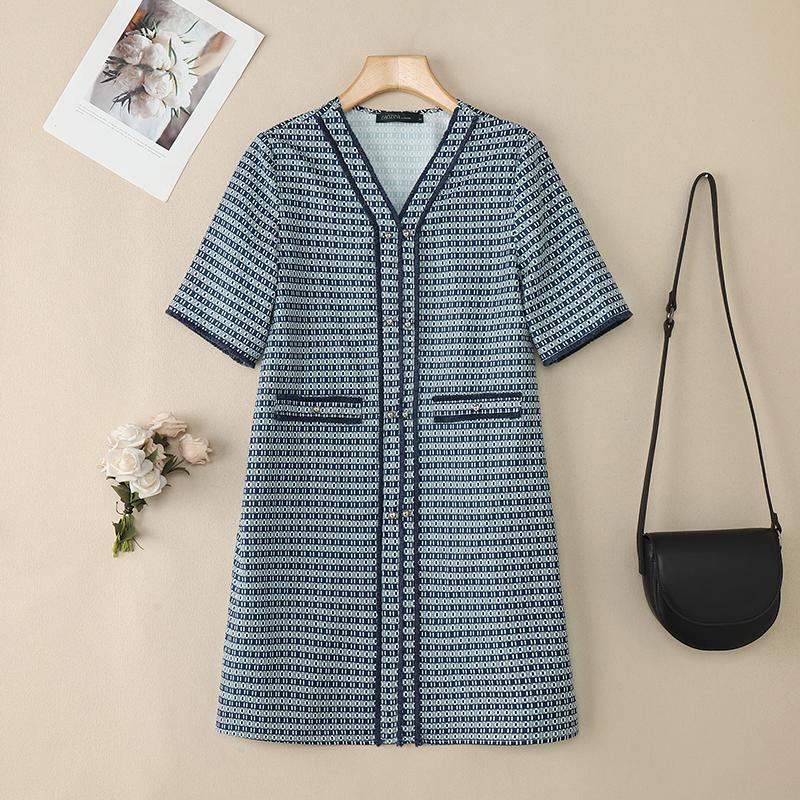 ZANZEA Women V Neck Puff Sleeve Smooth Print Casual Loose Tunic Dress