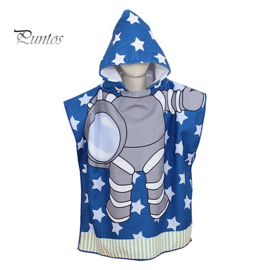 Children Bath Towel Cartoon Printing Kids Beadch Hooded Bath Wrap Poncho Quick-drying Super Absorbent Swimming Towel Windproof Wearable Towel Toddler