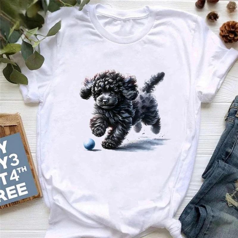 

Poodle Puppy Animal Printed Tshirt Girls Boys T Shirt Harajuku Summer Fashion FeUnisex Harajuku Sleeve Casual Aesthetic Clothes S