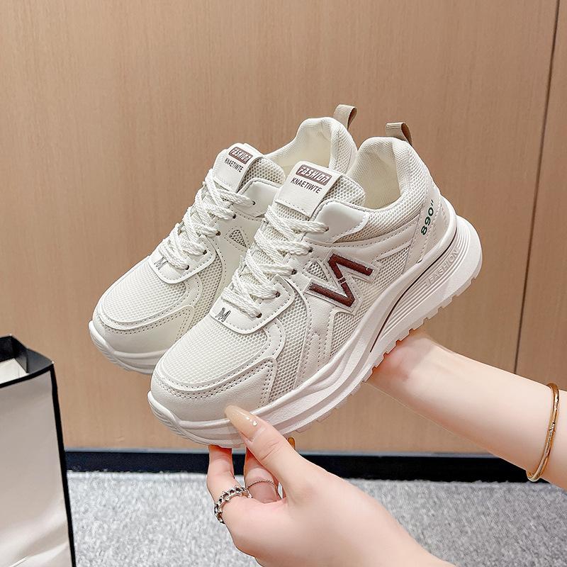Mesh breathable dad shoes women's 2025 spring and autumn new thick-soled heightening women's shoes soft-soled non-slip casual sports shoes
