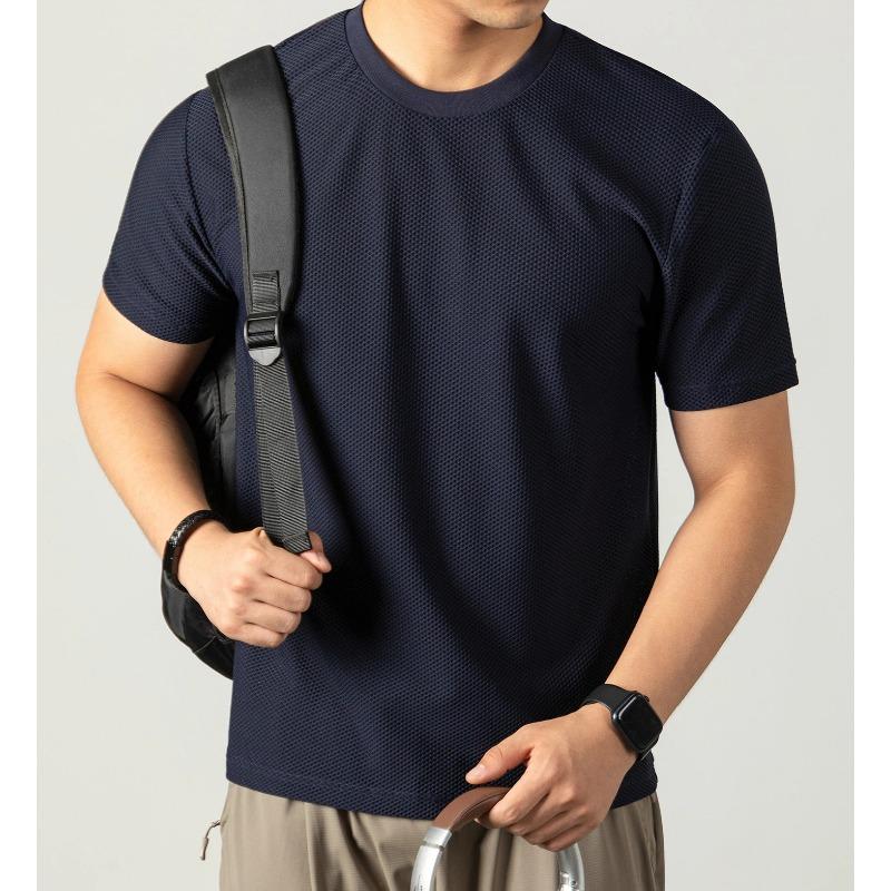 Men Breathable Mesh Quick Dry Short Sleeve Outdoor Fitness Cool Sports T Shirt